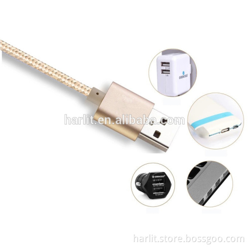 3 in 1 Fabric Weaved USB Data Cable For iPhone Android and Type C Tablet PC and Smart Phone Type C 3 in 1 USB Charger Cable